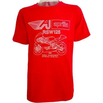 Pánské tričko Aprilia tričko vintage RSW 125 červené L