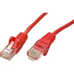 21.92.0581 Propojovací kabel RJ45/RJ45, U/UTP, 0,25m, kat. 5E, CCA, červený