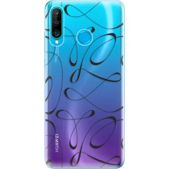 Pouzdro na mobilní telefon Silikonové pouzdro iSaprio - Huawei P30 Lite - Fancy černé (Odolný silikonový kryt, obal, pouzdro iSaprio - Huawei P30 Lite - Fancy černé - skvělá ochrana a pružnost, stylový UV potisk, lehkost, tiskne se v České republice)