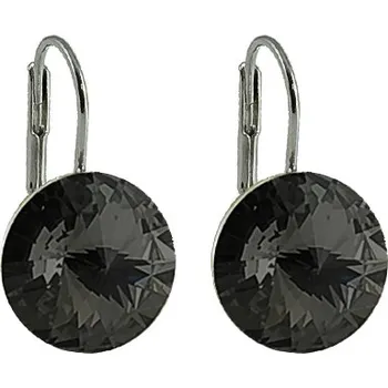 Náušnice Náušnice černé Rivoli se Swarovski Elements Jet 14 mm