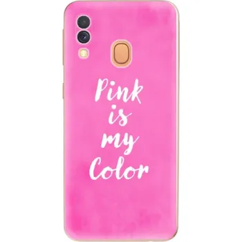 Pouzdro na mobilní telefon Silikonové pouzdro iSaprio - Samsung Galaxy A40 - Pink is my color (Odolný silikonový kryt, obal, pouzdro iSaprio - Samsung Galaxy A40 - Pink is my color - skvělá ochrana a pružnost, stylový UV potisk, lehkost, tiskne se v České republice)
