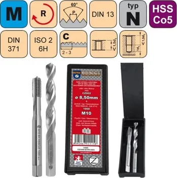 Ruční nářadí NÁSTROJE CZ Sada str.záv.M14x2 ISO2 HSSCo5 DIN376C+vrták CZ002-12,00