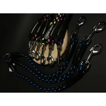 Vodítko pro psa Palkar vodítko roztrojka pro psy 50 cm x 14 mm černo-modrá