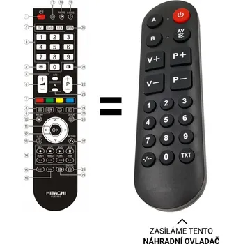 Hitachi L37X01AU, L42X01AU, CLE-993 náhradní dálkový ovladač pro seniory