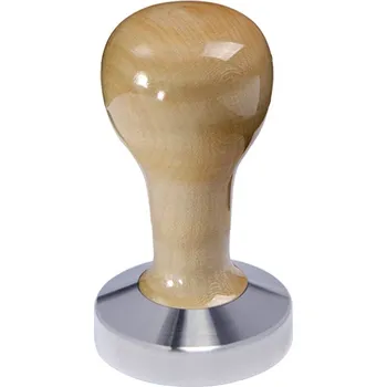 Buna café tamper, javor, lak, 57 mm, nerez mat, plochý