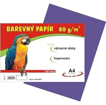 Barevný papír Barevné papíry A4 80g 100ls fialové