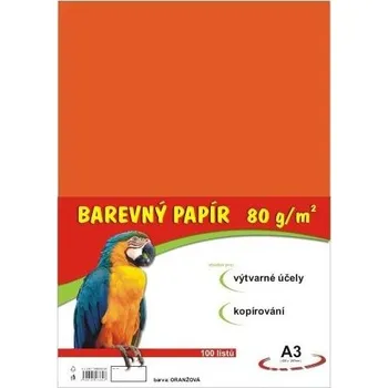 Barevný papír Barevné papíry A3 80g 100ls oranžové