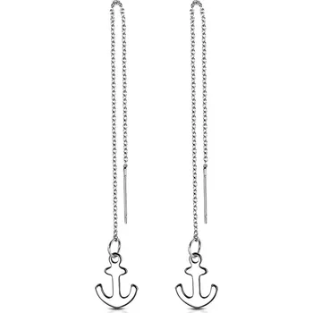 Náušnice Šperky4U Provlékací ocelové náušnice kotva - OPN1527-ST