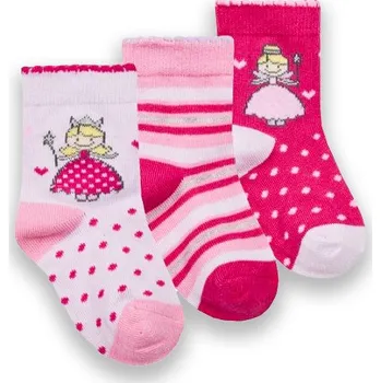 Cotton Rich Ponožky kojenecké dívčí víly B 3 páry velikost ponožek: 15-18 (6-12 měsíců)