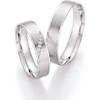 Prsten Zlaté snubní prsteny 585/1000 z bílého zlata s diamanty 991SN5