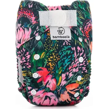 látková plena Bamboolik KAPSA AIO DUO FLÍS, KVĚTY