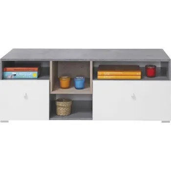 Televizní stolek TV Stolek Sigma 120cm Beton/Bílá/Dub