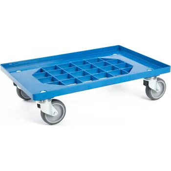 Stavební technika Vozík pod přepravky mřížka 4 otočná GU kolečka 100 Barvy: Modrá