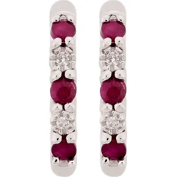 Náušnice Zlaté náušnice s rubíny a diamanty KE051060316