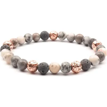 Náramek Moni dámský náramek jaspis zebra láva rose gold