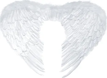 Karnevalový doplněk Partydeco Andělská křídla bílá XL 76 x 55 cm