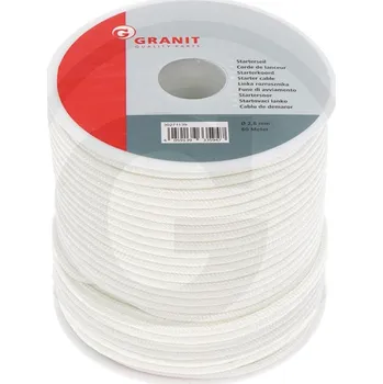 Startovací lanko, šňůra průměr 4,5 mm délka 60 m bílé pro pily, křovinořezy, sekačky