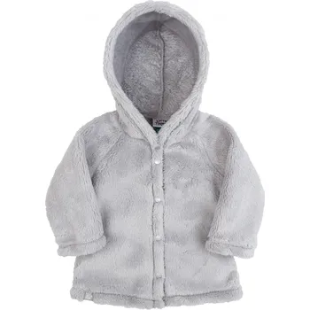 Kojenecká bunda světle šedý welsoftový kabátek s kapucí