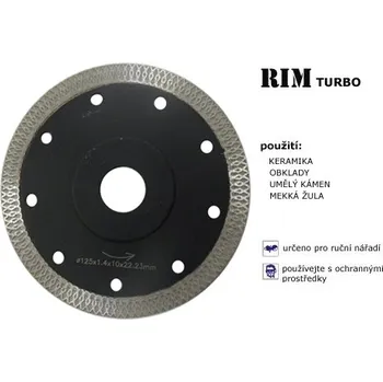 Dia kotouč RIM TURBO 115x1,4mm, Distar