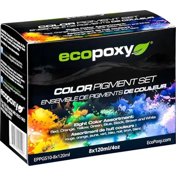 EcoPoxy (Barevné pigmenty do pryskyřice) Sada 8x120ml + dárek k objednávce nad 1000Kč