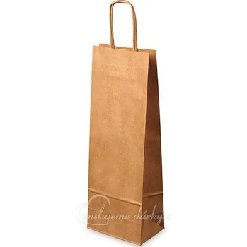 Dárková taška Papírová taška 15x8x40 cm, krouc.šňůra, natural