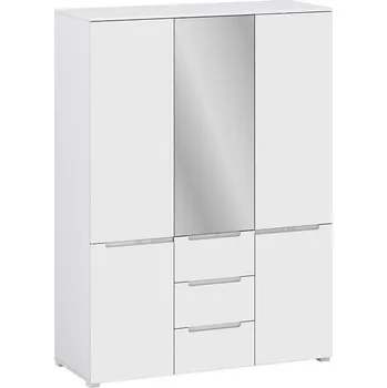 Šatní skříň Skříň Hill 147cm Bílý Lesk/ Bílý