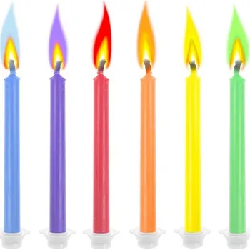 Dortová svíčka GoDan S.A. Dortové svíčky - barevný plamen 6 ks