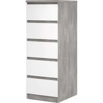 Komoda Falco Komoda Simplicity 233 beton/bílý lesk