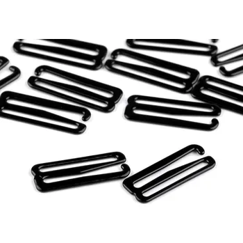 Háček a posunovač na prádlo šíře 25 mm kovový, barva 4 černá háček