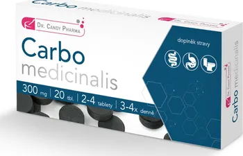 Lék proti nadýmání Dr. Candy Pharma Carbo medicinalis 300 mg 20 tbl.