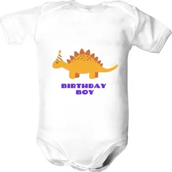 Kojenecký body Dětské body s potiskem Dinosaurus - Birthday Boy dětské