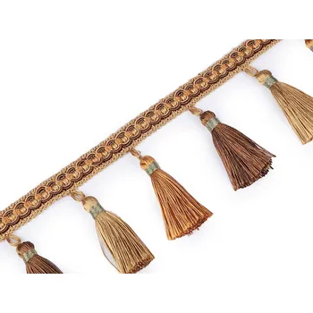 Prýmek / třásně šíře 95 mm, barva 2 béžová tm.