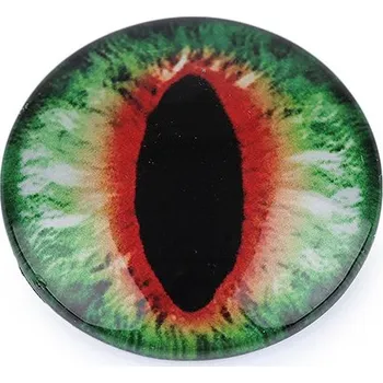 Skleněné oči k nalepení drak Ø25 mm, barva 3 zelená červená