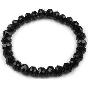 Náramek Náramek pružný z broušených korálků, barva 8 (26) černá