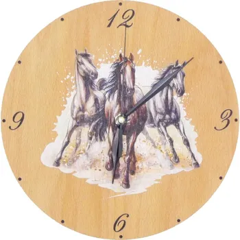 Hodiny art-wood.cz Dřevěné hodiny - koně