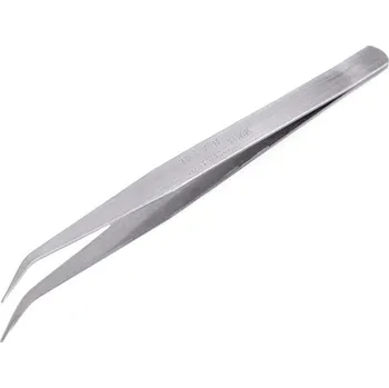 Kovová pinzeta délka 15 cm, barva 2 nikl zahnutá