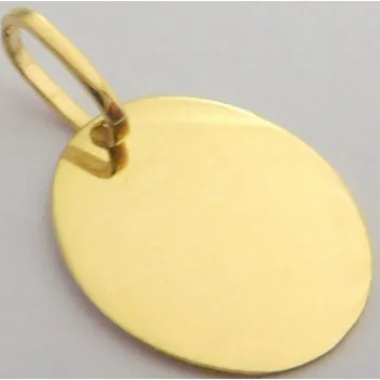 Přívěsek Klenoty Budín Zlatý přívěsek ze žlutého zlata - oválek k možné rytině 585/0,80gr HK3046 (Klenoty Budín Zlatý přívěsek ze žlutého zlata - oválek k možné rytině 585/0,80gr HK3046)