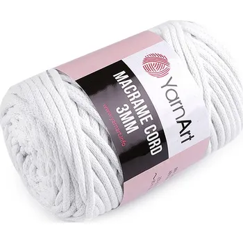 Příze Pletací příze Macrame Cord 250 g, barva 9 (751) bílá