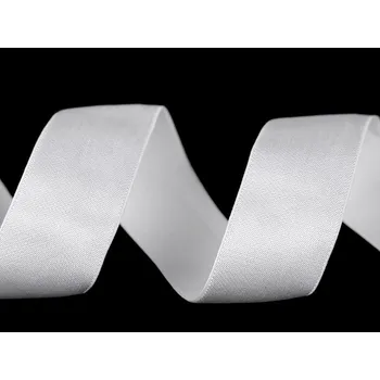 Saténová pruženka šíře 25 mm, barva 2 bílá