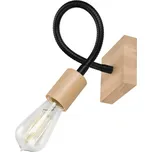 Lamkur KM 1.111 CAMERON 38124 - Nástěnná lampička s dřevěnou monturou a husím krkem 1 x E27 (Nástěnná lampa s husím krkem, bez vypínače)