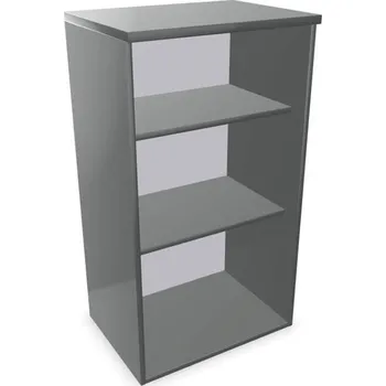 Policová skříň Kancelářská skříň - regál, nástavec, v x š x h: 1070 x 600 x 445 mm, barva tmavě šedá