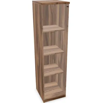 Policová skříň Kancelářská skříň - dveře jednokřídlé prosklené, v x š x h: 1545 x 400 x 445 mm, barva ořech
