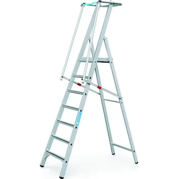 Schůdek Žebřík se zábradlím a plošinou, sklopný, 7 stupňů