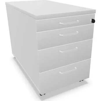 Zásuvkový kontejner Kontejner pojízdný, 4 zásuvky, barva světle šedá, v x š x h: 600 x 430 x 800 mm