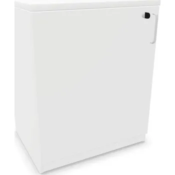 Policová skříň Kancelářská skříň - dveře jednokřídlé, v x š x h: 740 x 600 x 445 mm, barva bílá