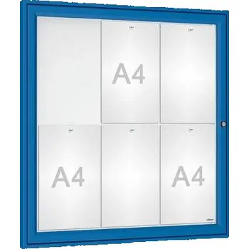Informační vitrína venkovní, 750 x 750 mm, barva modrá RAL5010