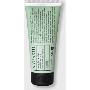Pleťová maska Bioearth čistící maska se zeleným čajem 100ml