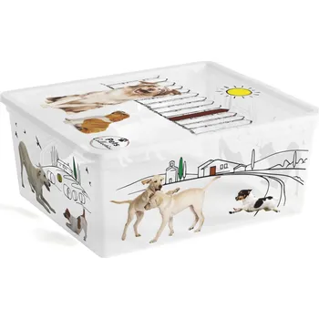 Úložný box Box na hračky Pejsci M plastový 34 x 17 x 40 cm