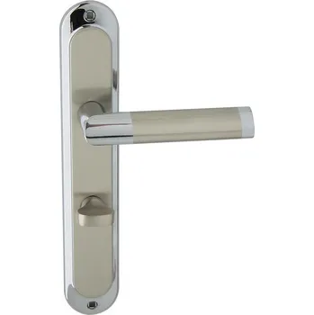 Dveřní kování Walteco Klika SPRING Economy, zámek WC, rozteč 72mm, chrom/nikl