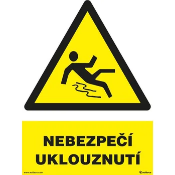 Walteco Nebezpečí uklouznutí 210x297mm, formát A4, plastová tabulka